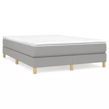 vidaXL világosszürke szövet rugós ágykeret 140x200 cm