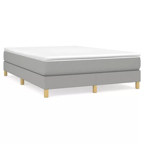 vidaXL világosszürke szövet rugós ágykeret 140x200 cm