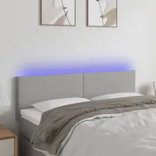   vidaXL világosszürke szövet LED-es fejtámla 144 x 5 x 78/88 cm