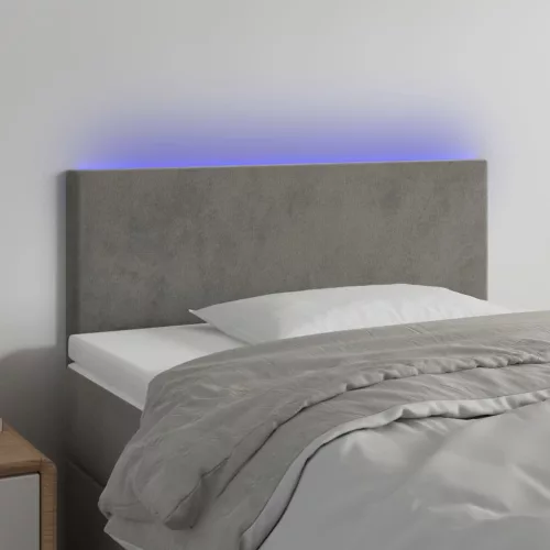 vidaXL világosszürke bársony LED-es fejtámla 80 x 5 x 78/88 cm
