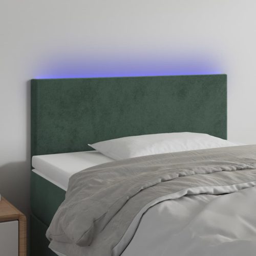 vidaXL sötétzöld bársony LED-es fejtámla 80 x 5 x 78/88 cm