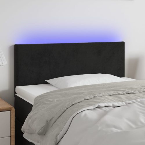 vidaXL fekete bársony LED-es fejtámla 90x5x78/88 cm