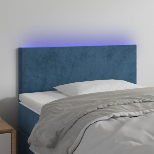 vidaXL sötétkék bársony LED-es fejtámla 90x5x78/88 cm