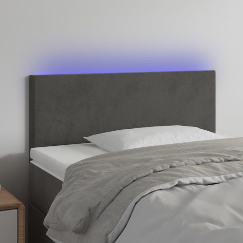 vidaXL sötétszürke bársony LED-es fejtámla 100x5x78/88 cm