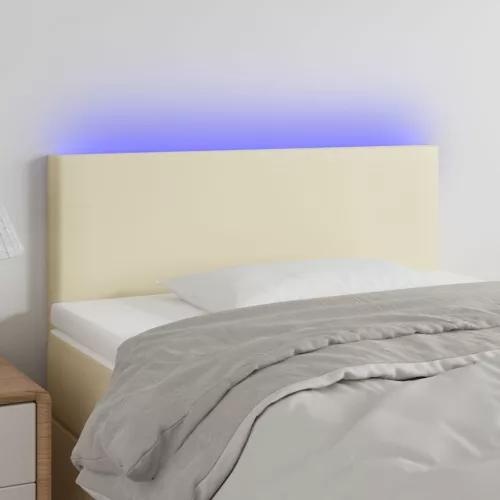 vidaXL krémszínű műbőr LED-es fejtámla 80 x 5 x 78/88 cm