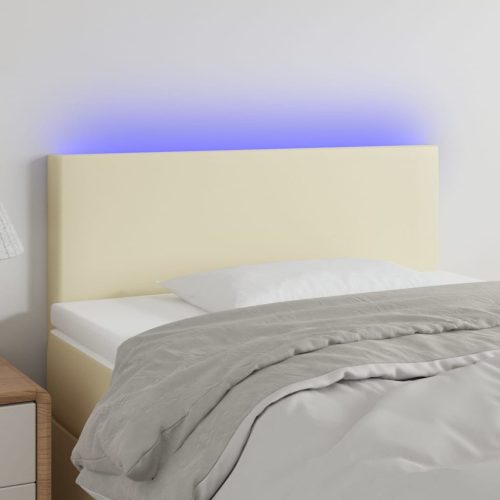 vidaXL krémszínű műbőr LED-es fejtámla 100 x 5 x 78/88 cm