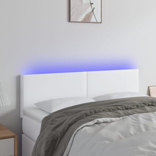 vidaXL fehér műbőr LED-es fejtámla 144 x 5 x 78/88 cm