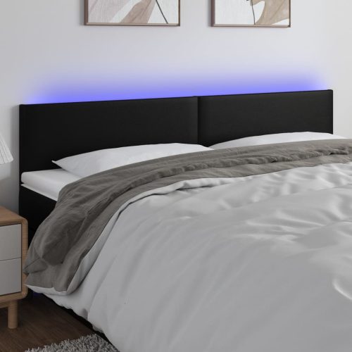 vidaXL fekete műbőr LED-es fejtámla 160 x 5 x 78/88 cm