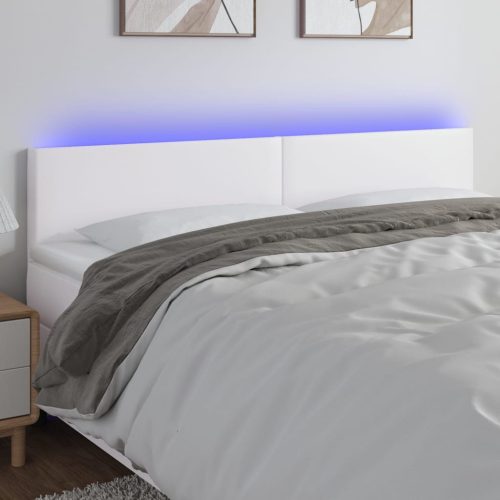 vidaXL fehér műbőr LED-es fejtámla 160 x 5 x 78/88 cm