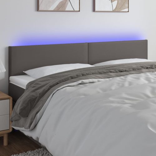 vidaXL szürke műbőr LED-es fejtámla 180 x 5 x 78/88 cm