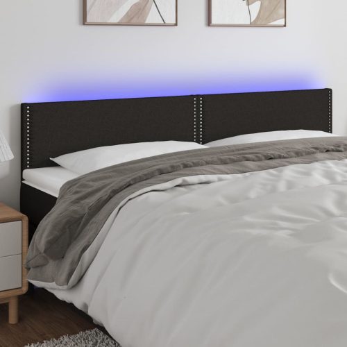 vidaXL fekete szövet LED-es fejtámla 160x5x78/88 cm