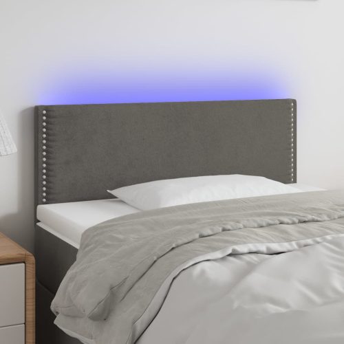 vidaXL sötétszürke bársony LED-es fejtámla 80 x 5 x 78/88 cm