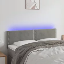   vidaXL világosszürke bársony LED-es fejtámla 144x5x78/88 cm