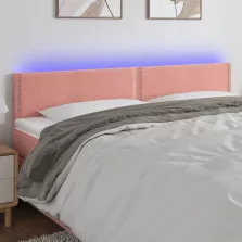 vidaXL rózsaszín bársony LED-es fejtámla 200x5x78/88 cm