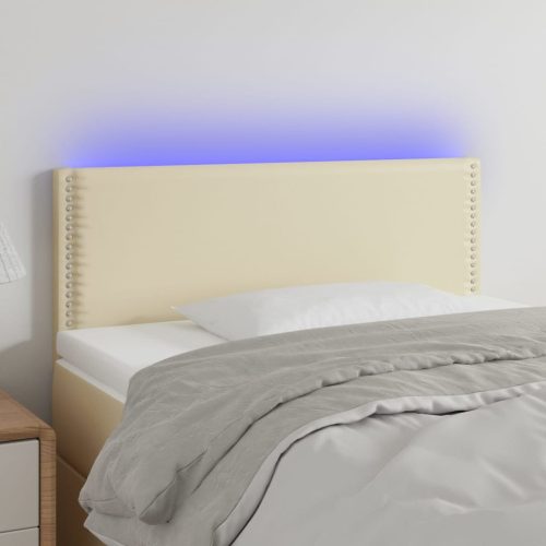 vidaXL krémszínű műbőr LED-es fejtámla 100 x 5 x 78/88 cm