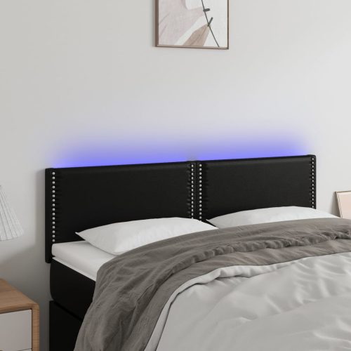 vidaXL fekete műbőr LED-es fejtámla 144 x 5 x 78/88 cm