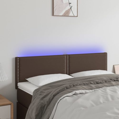 vidaXL barna műbőr LED-es fejtámla 144 x 5 x 78/88 cm