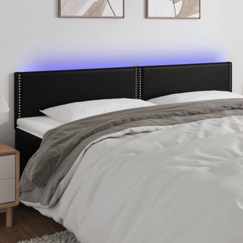 vidaXL fekete műbőr LED-es fejtámla 160 x 5 x 78/88 cm