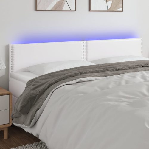 vidaXL fehér műbőr LED-es fejtámla 160 x 5 x 78/88 cm