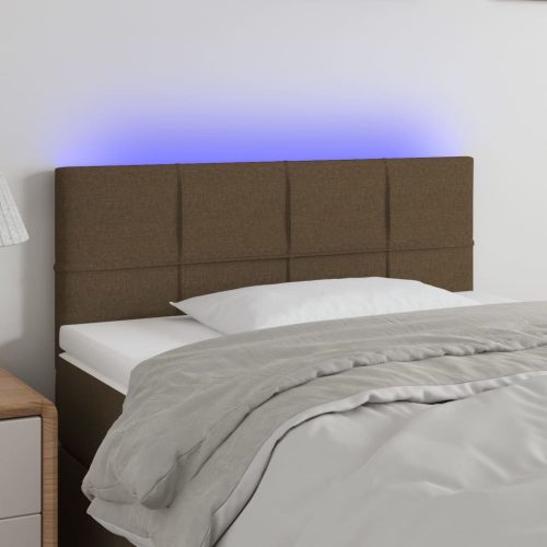 vidaXL sötétbarna szövet LED-es fejtámla 80 x 5 x 78/88 cm