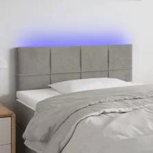   vidaXL világosszürke bársony LED-es fejtámla 80 x 5 x 78/88 cm