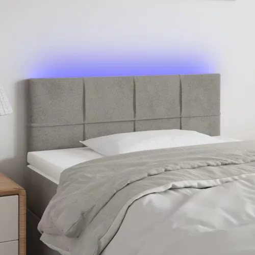 vidaXL világosszürke bársony LED-es fejtámla 80 x 5 x 78/88 cm