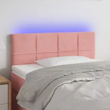   vidaXL rózsaszín bársony LED-es fejtámla 80 x 5 x 78/88 cm