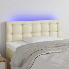   vidaXL krémszínű műbőr LED-es fejtámla 80 x 5 x 78/88 cm