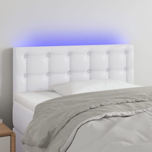 vidaXL fehér műbőr LED-es fejtámla 100 x 5 x 78/88 cm