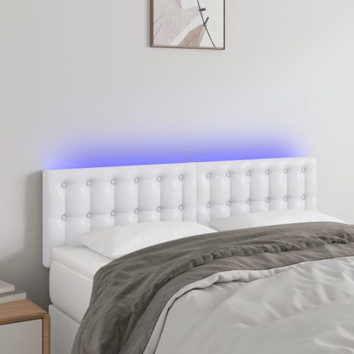 vidaXL fehér műbőr LED-es fejtámla 144 x 5 x 78/88 cm