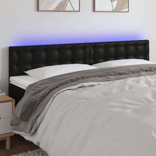 vidaXL fekete műbőr LED-es fejtámla 180 x 5 x 78/88 cm