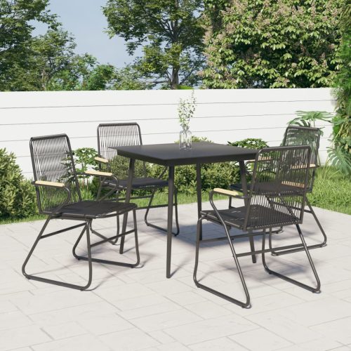 vidaXL 4 db fekete PVC rattan kerti szék 58 x 59 x 85,5 cm