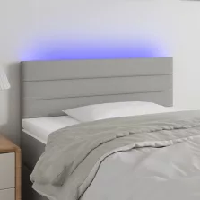   vidaXL világosszürke szövet LED-es fejtámla 100x5x78/88 cm