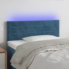   vidaXL sötétkék bársony LED-es fejtámla 80 x 5 x 78/88 cm
