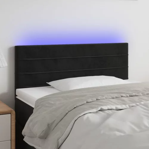vidaXL fekete bársony LED-es fejtámla 90x5x78/88 cm