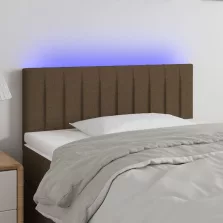 vidaXL sötétbarna szövet LED-es fejtámla 90x5x78/88 cm