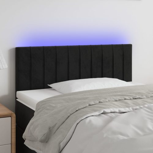 vidaXL fekete bársony LED-es fejtámla 90x5x78/88 cm