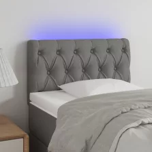   vidaXL világosszürke szövet LED-es fejtámla 80 x 7 x 78/88 cm
