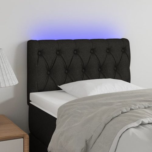 vidaXL fekete szövet LED-es fejtámla 80 x 7 x 78/88 cm