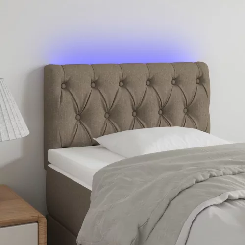 vidaXL tópszínű szövet LED-es fejtámla 80 x 7 x 78/88 cm