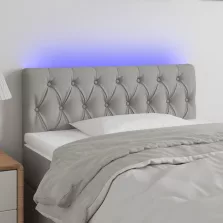  vidaXL világosszürke szövet LED-es fejtámla 90 x 7 x 78/88 cm