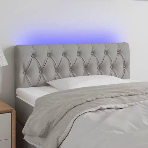 vidaXL világosszürke szövet LED-es fejtámla 90 x 7 x 78/88 cm