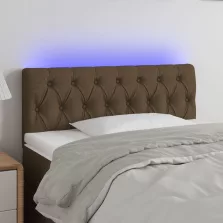   vidaXL sötétbarna szövet LED-es fejtámla 100 x 7 x 78/88 cm
