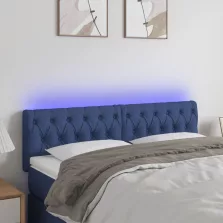 vidaXL kék szövet LED-es fejtámla 144x7x78/88 cm