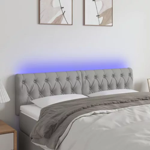 vidaXL világosszürke szövet LED-es fejtámla 160x7x78/88 cm
