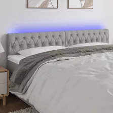   vidaXL világosszürke szövet LED-es fejtámla 200x7x78/88 cm