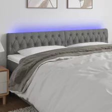   vidaXL sötétszürke szövet LED-es fejtámla 200x7x78/88 cm