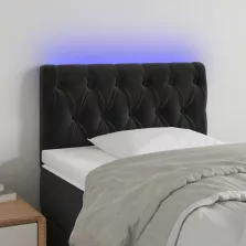 vidaXL fekete bársony LED-es fejtámla 80 x 7 x 78/88 cm