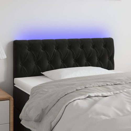 vidaXL fekete bársony LED-es fejtámla 90 x 7 x 78/88 cm