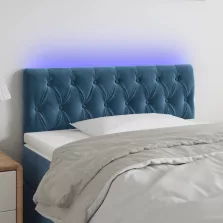   vidaXL sötétkék bársony LED-es fejtámla 100 x 7 x 78/88 cm
